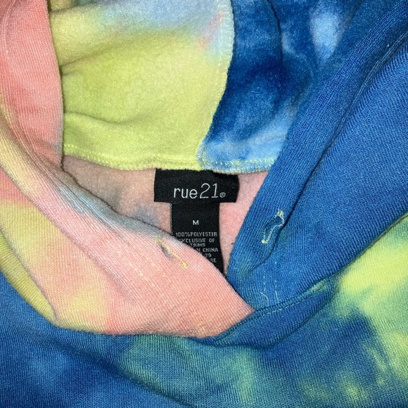 Rue 21 rue21 crop top pullover hoodie tiedye - Picture 2 of 3